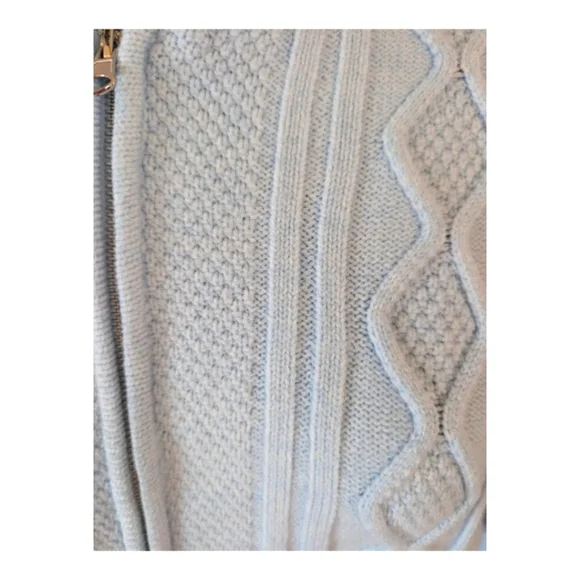 NWT Wild Fable Light Blue Cable Knit Zip-Up Hooded Sweater Medium Baby Blue - Picture 6 of 9